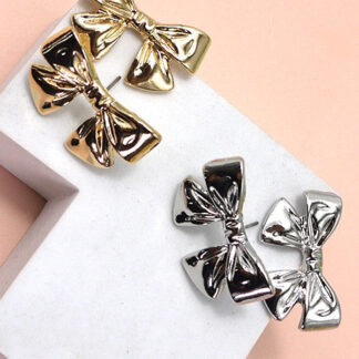 CLASSIC BOW RIBBON STUD EARRINGS
