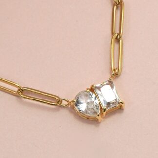 18K STAINLESS STEEL TARNISH FREE RHIN NECKLACE