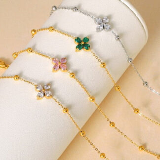 18K STAINLESS STEEL TARNISH FREE GEMSTONE BRACELET