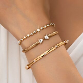 Herringbone Bow Bezels  & Open Cuff Bracelet