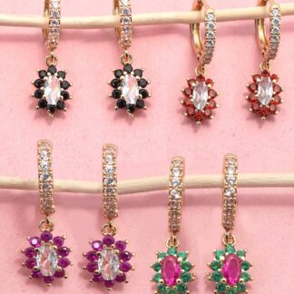 Sparkling Floral Bloom Crystal Huggie Earrings