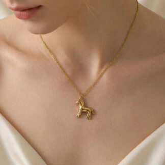 18K STAINLESS STEEL TARNISH FREE HORSE NECKLACE