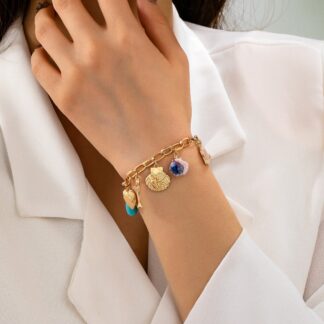 Nautical Gold-Tone Multi-Charm Bracelet